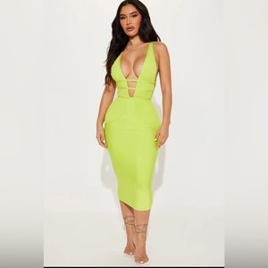 Club Ready Bandage Dress 💚 (Lime)